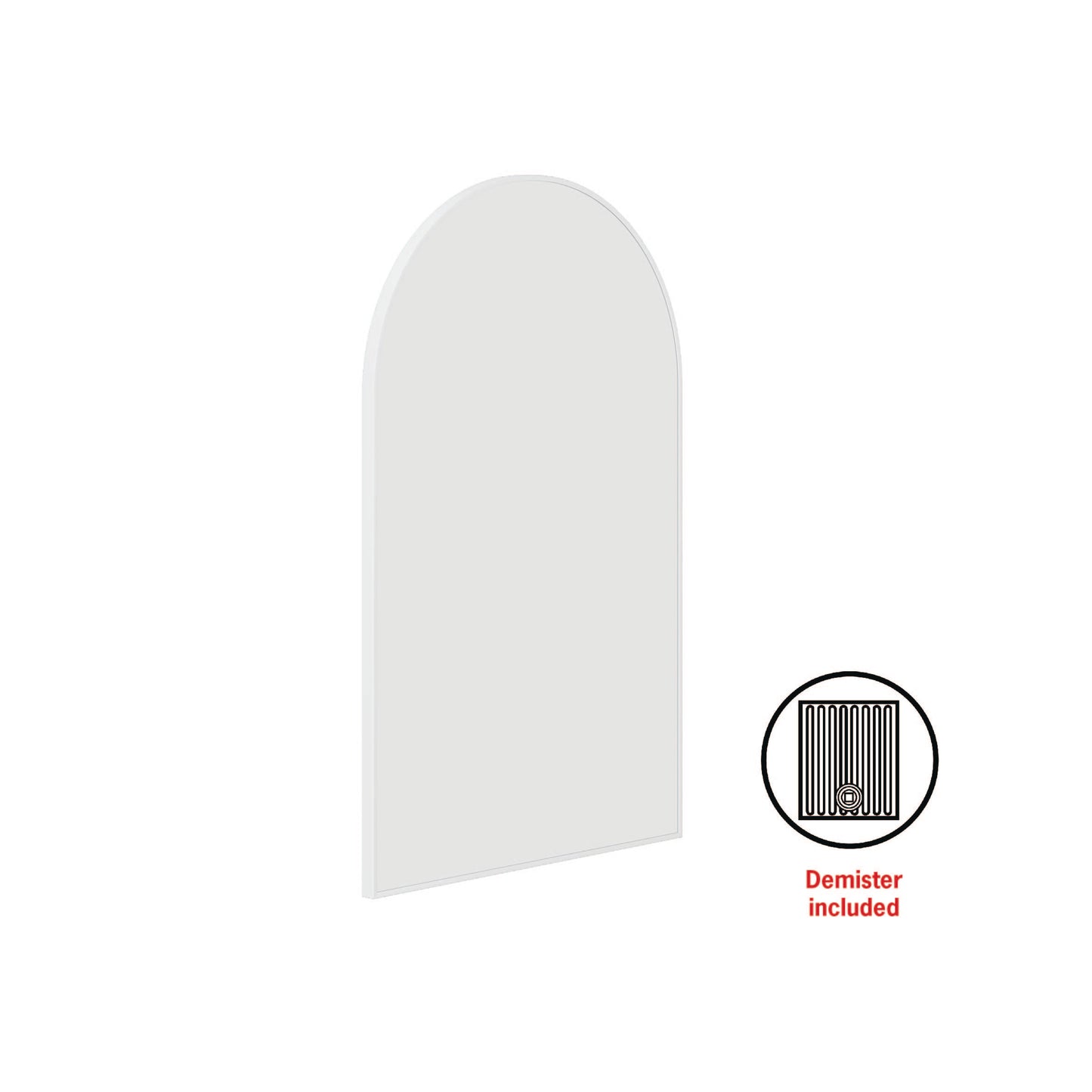 Juno Arch White Framed Mirror - Includes Mirror Demister