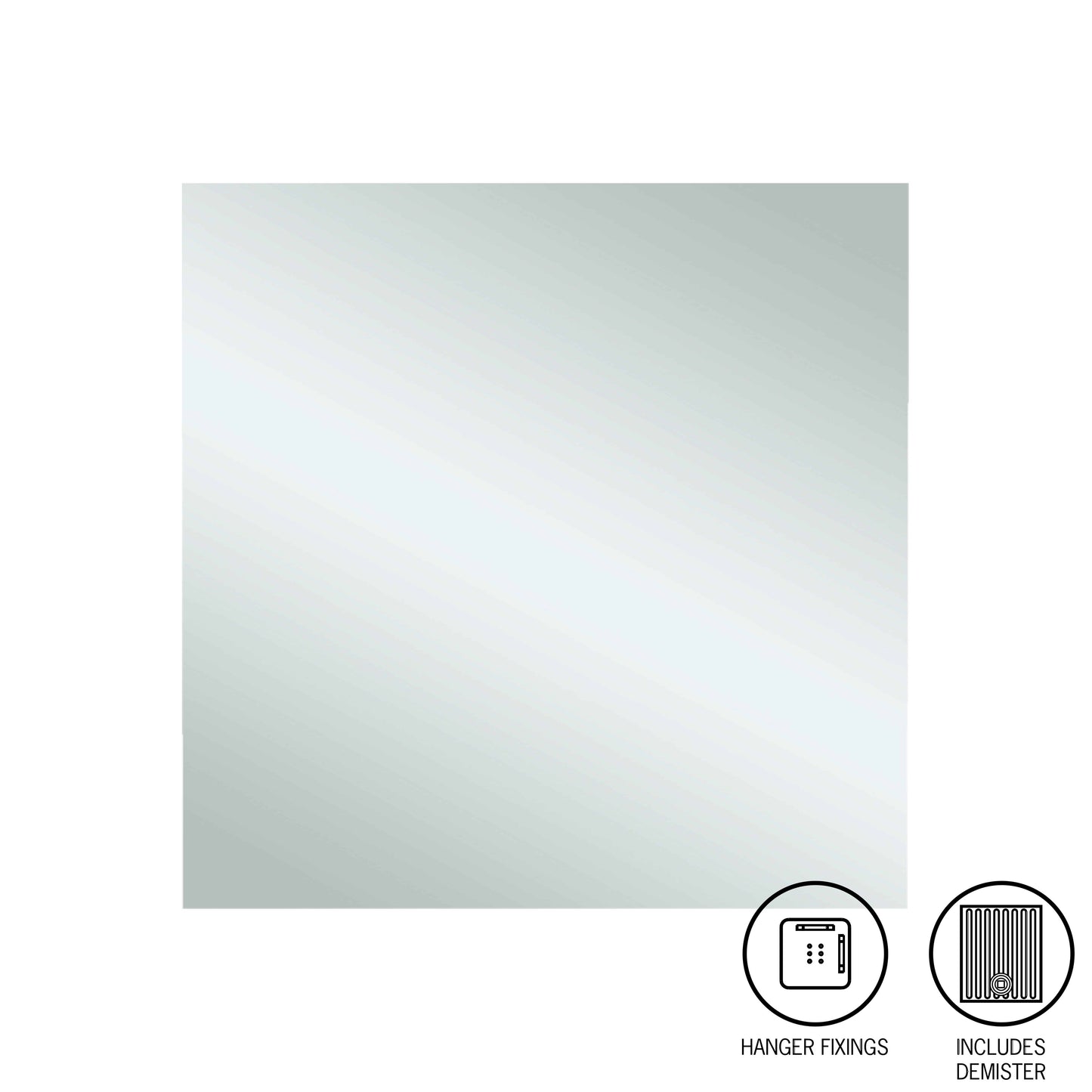 Jackson Square Polished Edge Mirror with Hangers and Demister