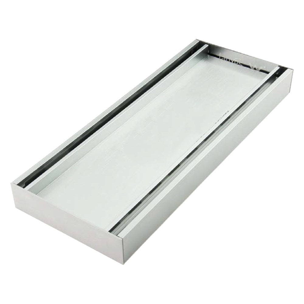 Lauxes 'Celleni' Aluminium Slimline Tile Insert Grate Silver 100*100*26mm(Maximum Length 5600mm,80mm Waste)