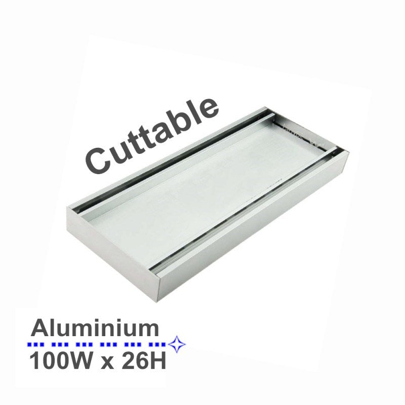 Lauxes 'Celleni' Aluminium Slimline Tile Insert Grate Silver 100*100*26mm