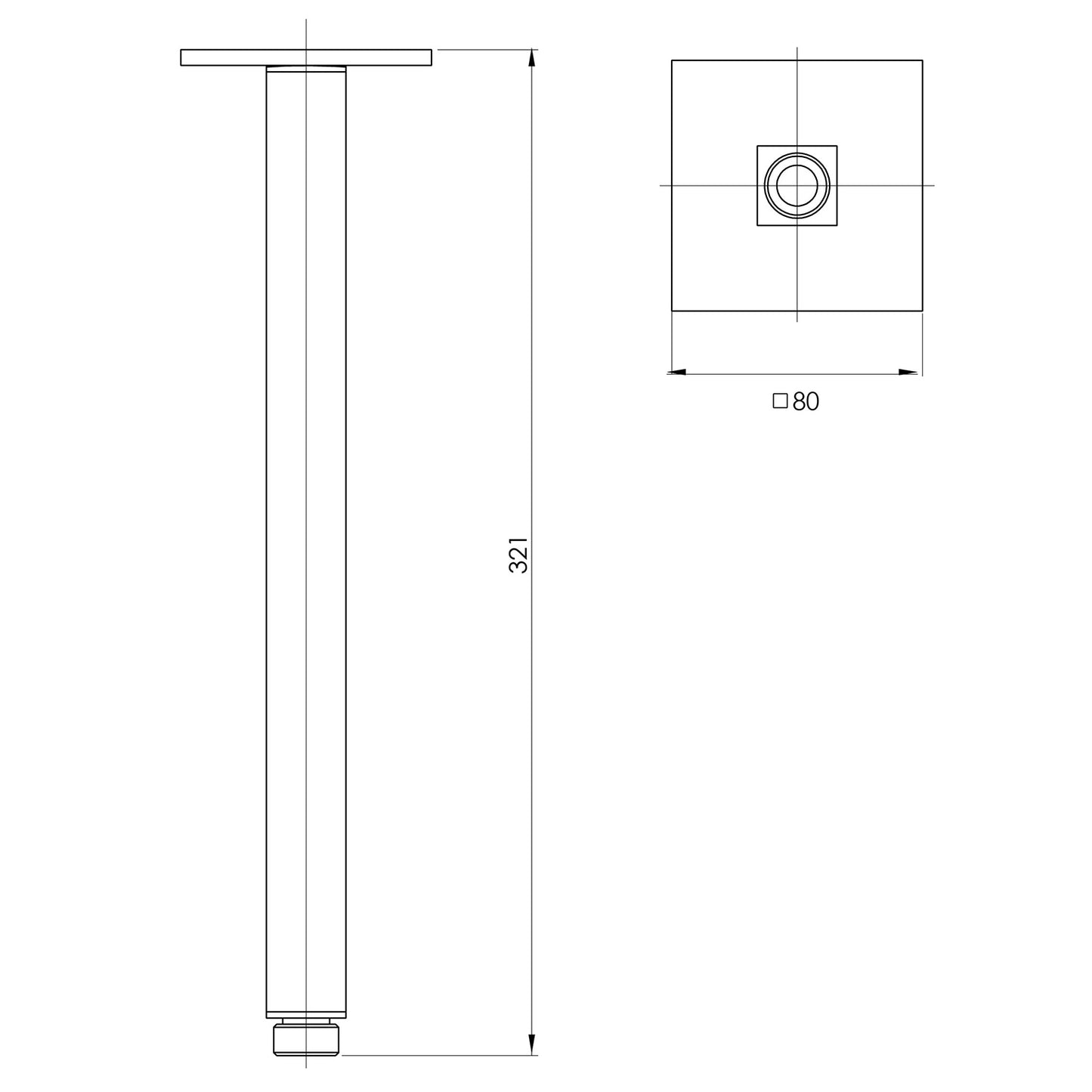 Lexi Ceiling Arm 300mm