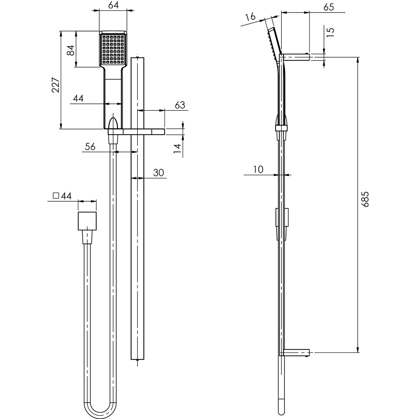 Lexi Deluxe Rail Shower