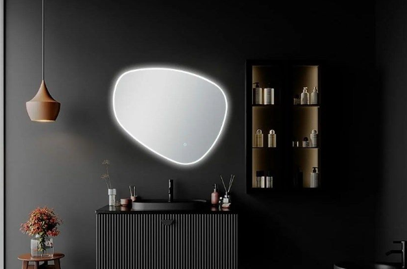 800*675mm 3 Color Lighting Asymmetrical Acrylic LED Mirror Touch Sensor Switch
