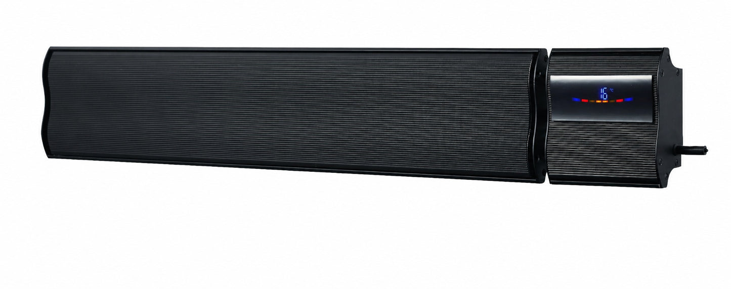 Lotus 1800W Wall Mounted Outdoor Heater with Remote & Wi-Fi 1240x150x215mm - Black