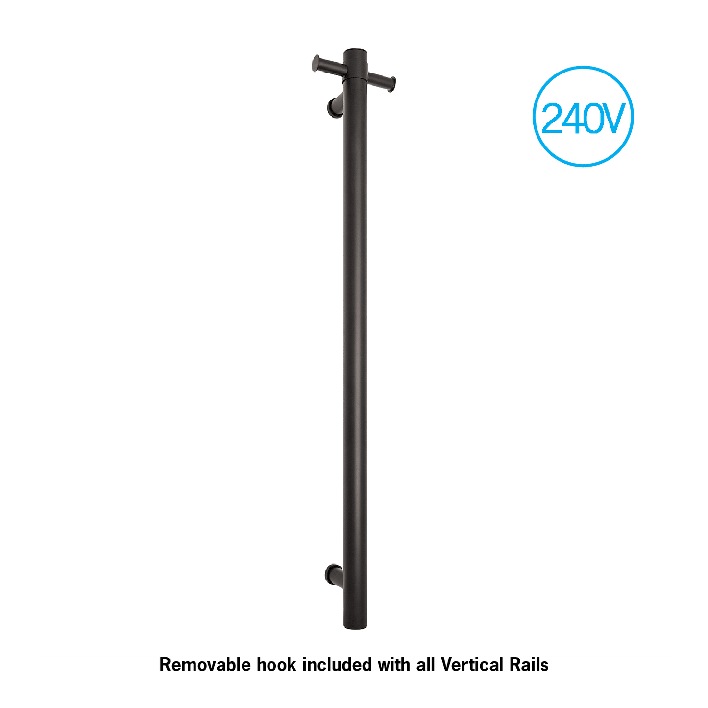 Thermorail Straight/Round 240Volt Vertical Bar 900x142x100mm 22Watt With Optional Hook