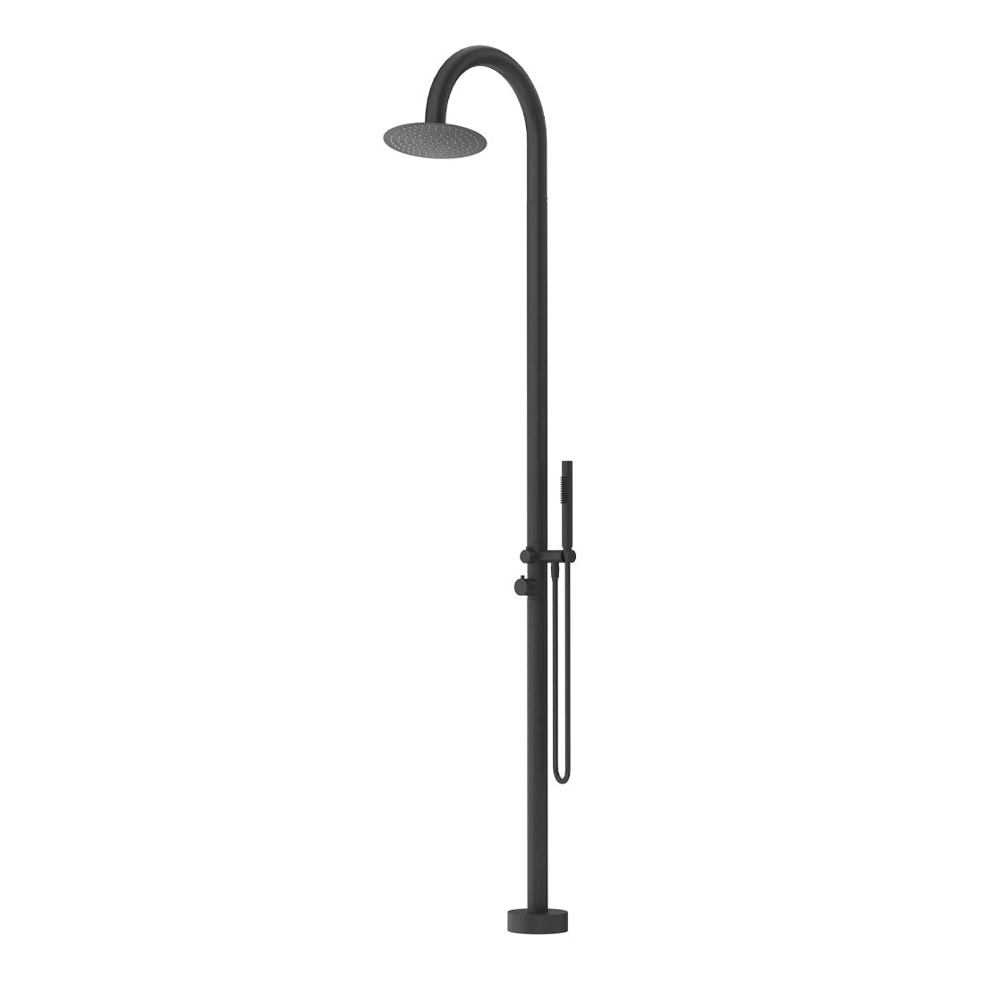 Bella Vista Mica Gooseneck Freestanding Outdoor Shower Black