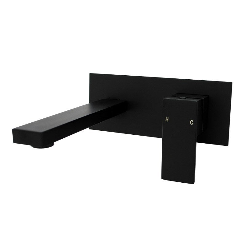Blaze Matte Black Bathtub Basin Wall Mixer With Spout