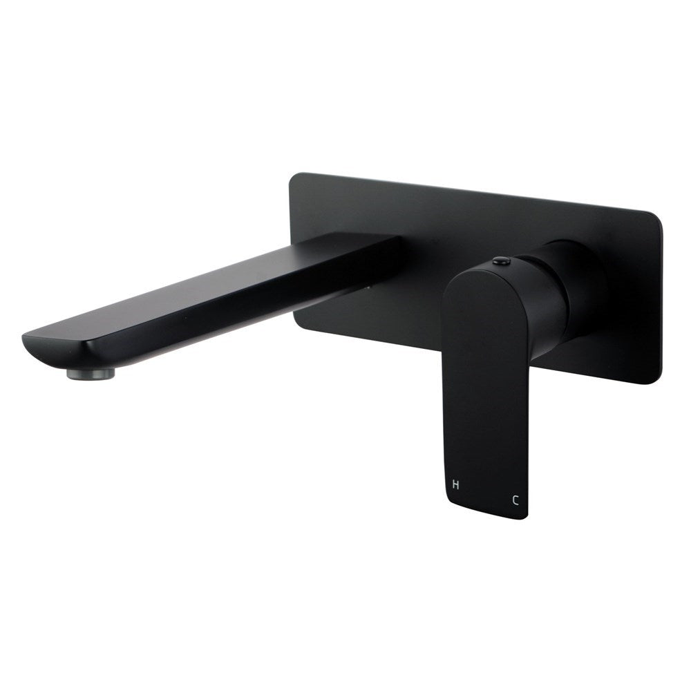 Vog Black Bathtub/Basin Wall Mixer With Spout