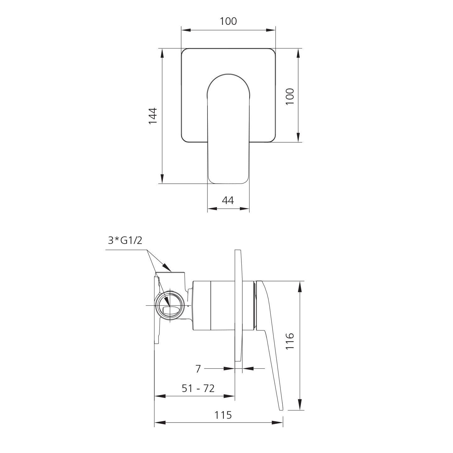 Paris Wall Mixer - Trim Kit Only
