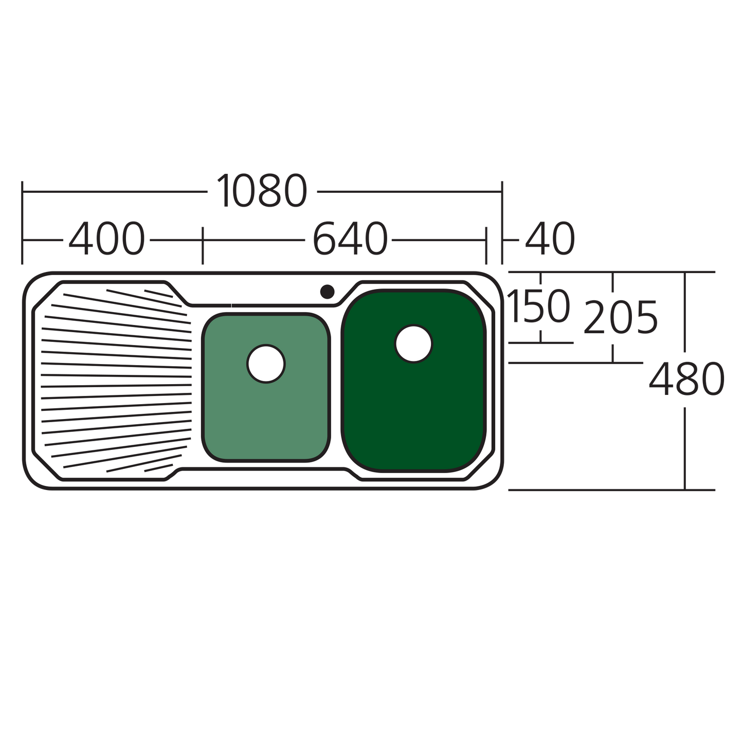 Petite 1 & 3/4 Bowl Sink With Drainer