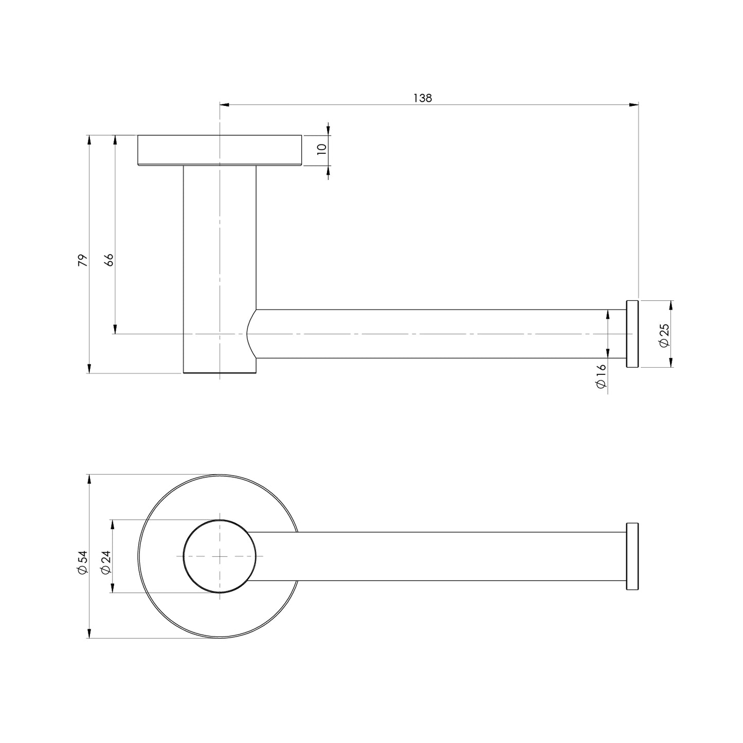 Radii SS 316 Toilet Roll Holder Round Plate