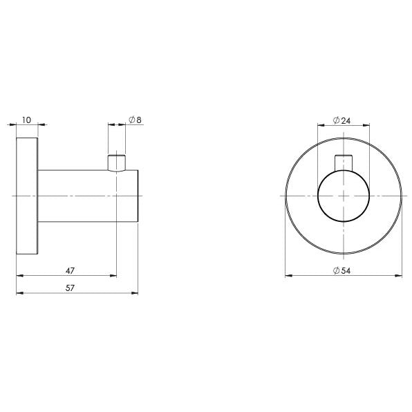 Radii SS 316 Robe Hook Round Plate