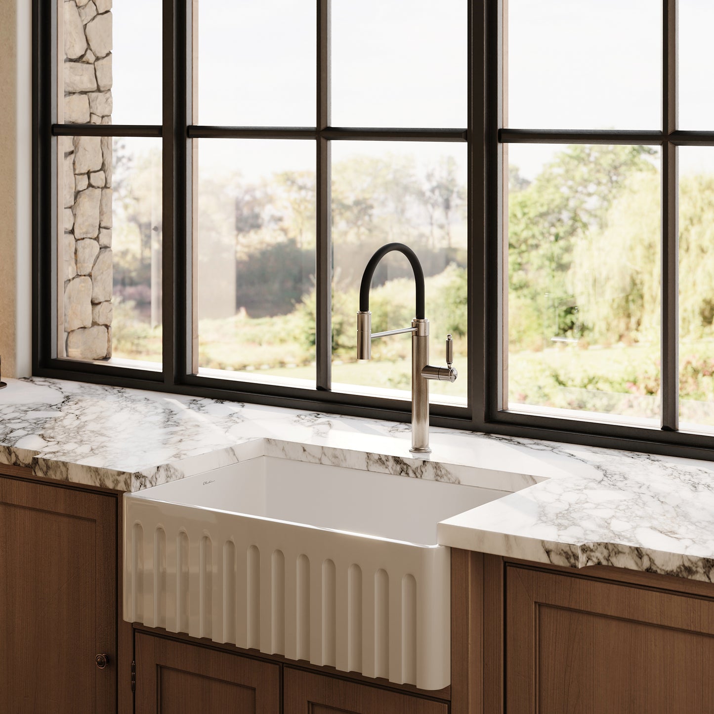 Sicily White Fireclay Farmhouse Undermount Sink