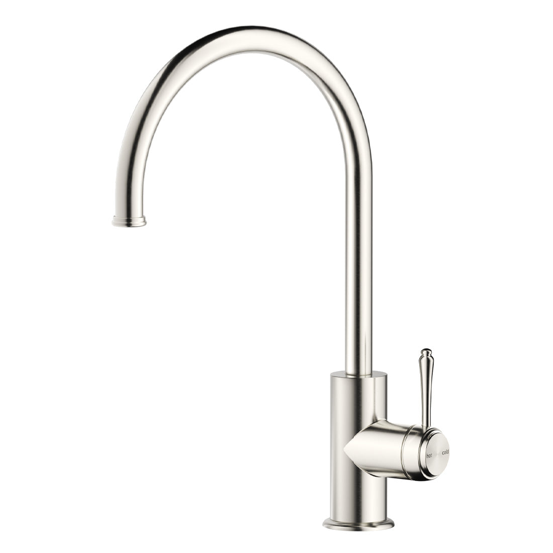Bella Vista Mica Heritage Gooseneck Sink Mixer Brushed Nickel