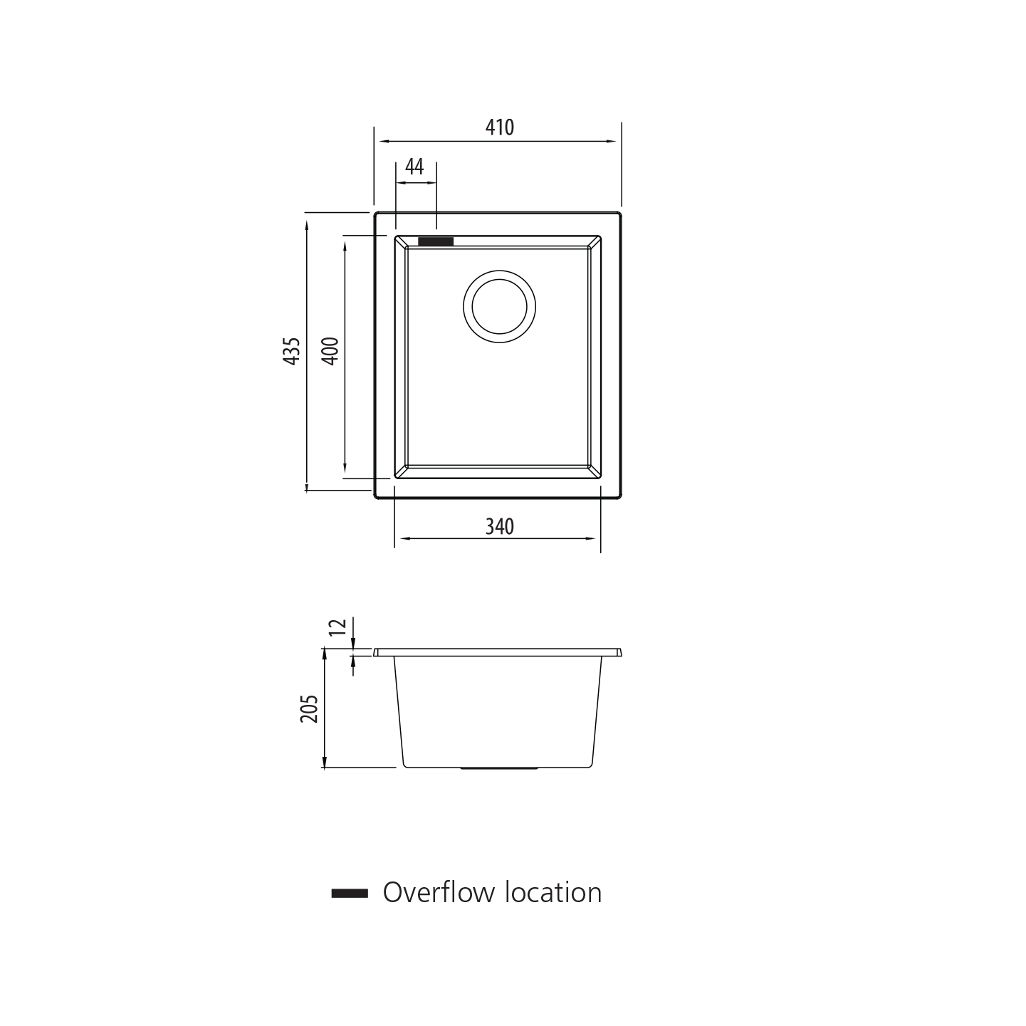 Santorini Standard Bowl Undermount Sink