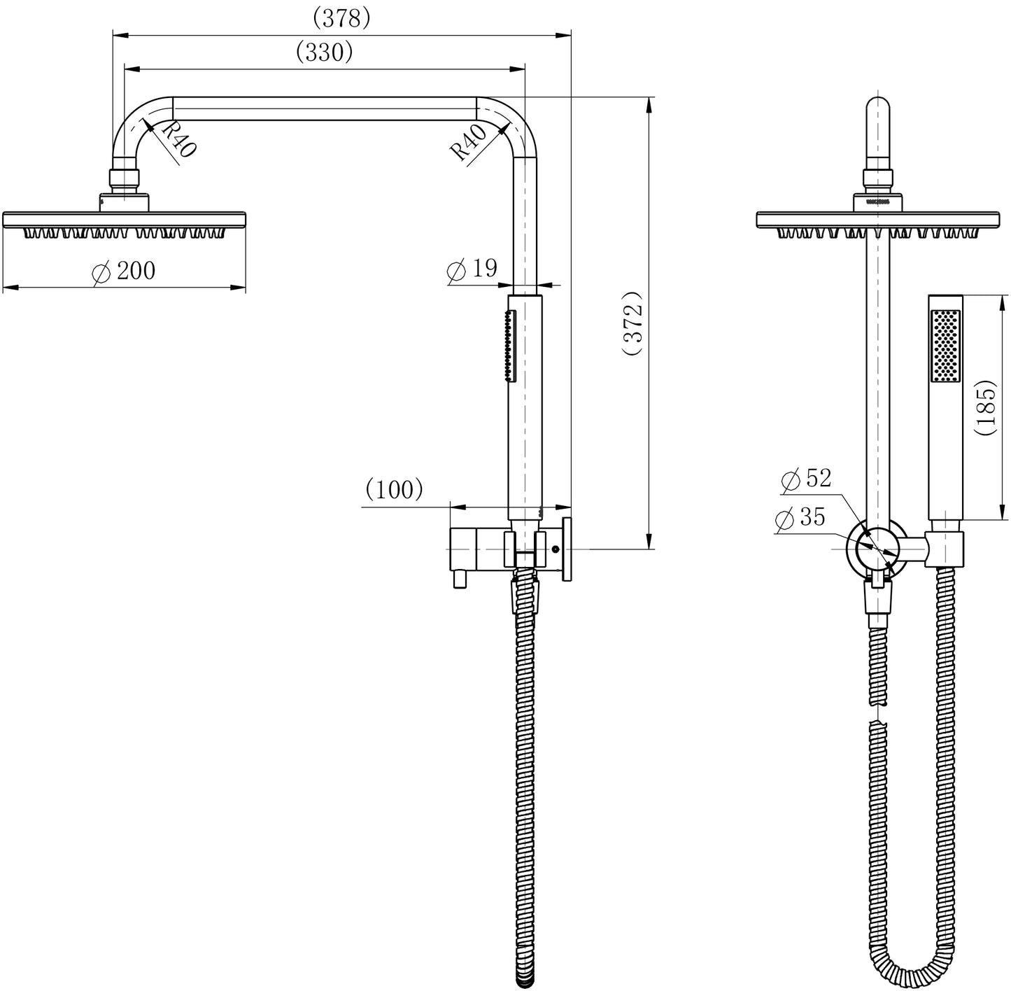 Star Mini Half Shower Column Set