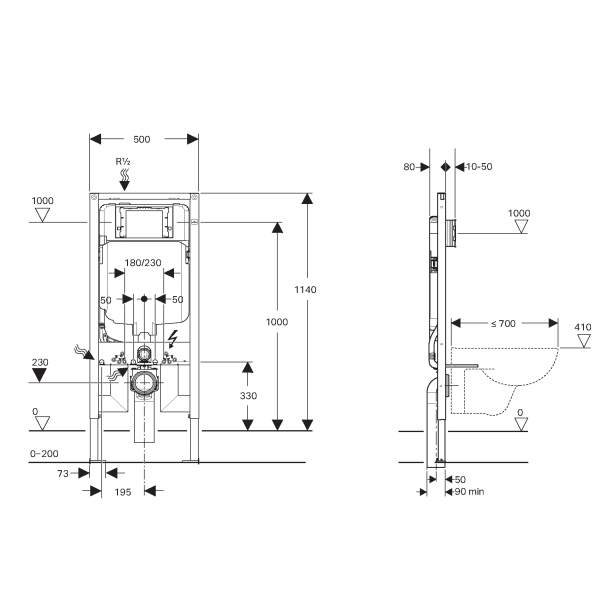 Sigma 8 Duofix Frame Cistern