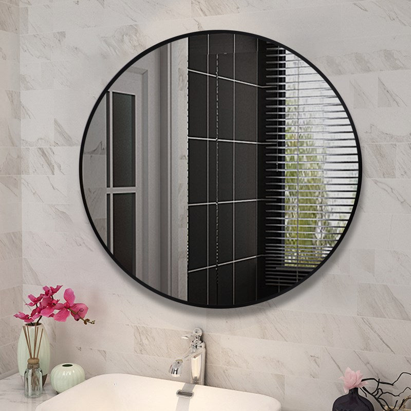 700*40mm Round Black Mirror