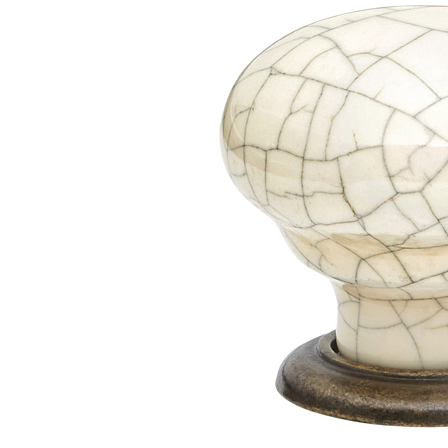 Momo Trianon Round Knob 35mm in Cream Crackle & Antique Brass (2)