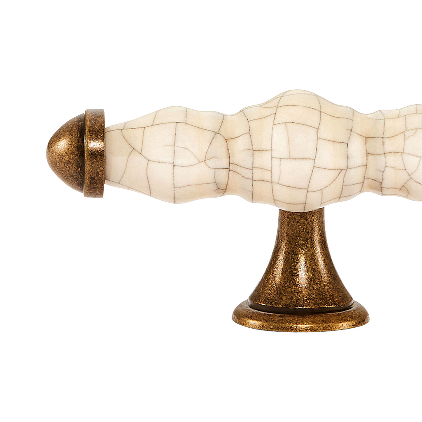 Momo Trianon T Knob 90mm in Cream Crackle & Antique Brass (2)