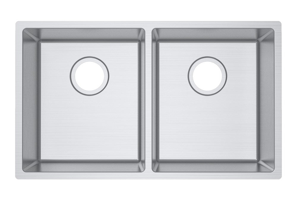 304 Stainless Steel Hand-made Double Bowls Kitchen Sink(Round Edges) 740*440*200mm