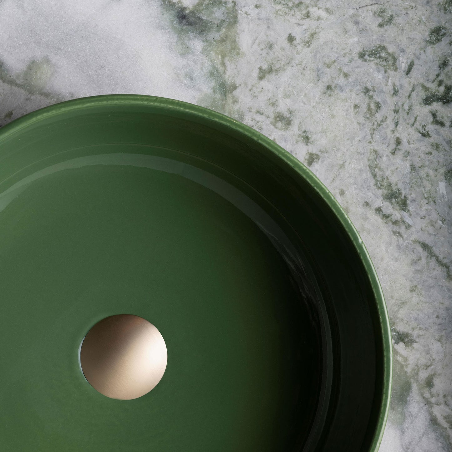 Terzofoco Natural Earth and Sage Green Curved Counter Top Basin