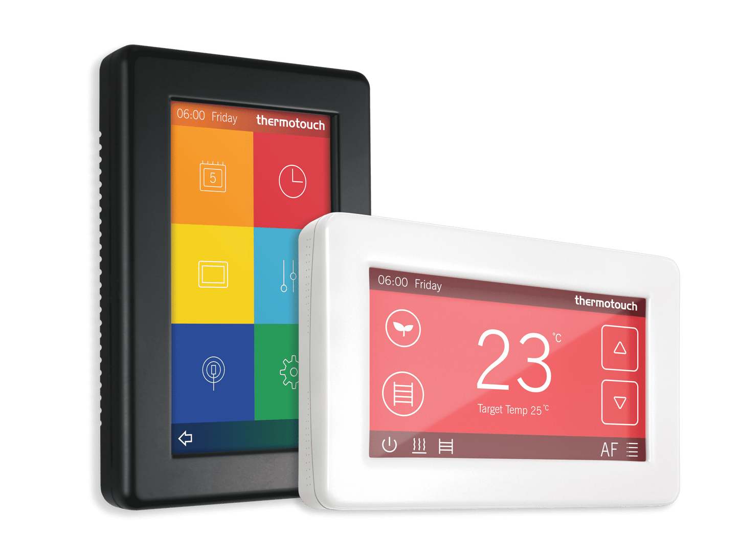 Thermotouch 4.3dC Dual Thermostat 16A + 5A Max Load - Black