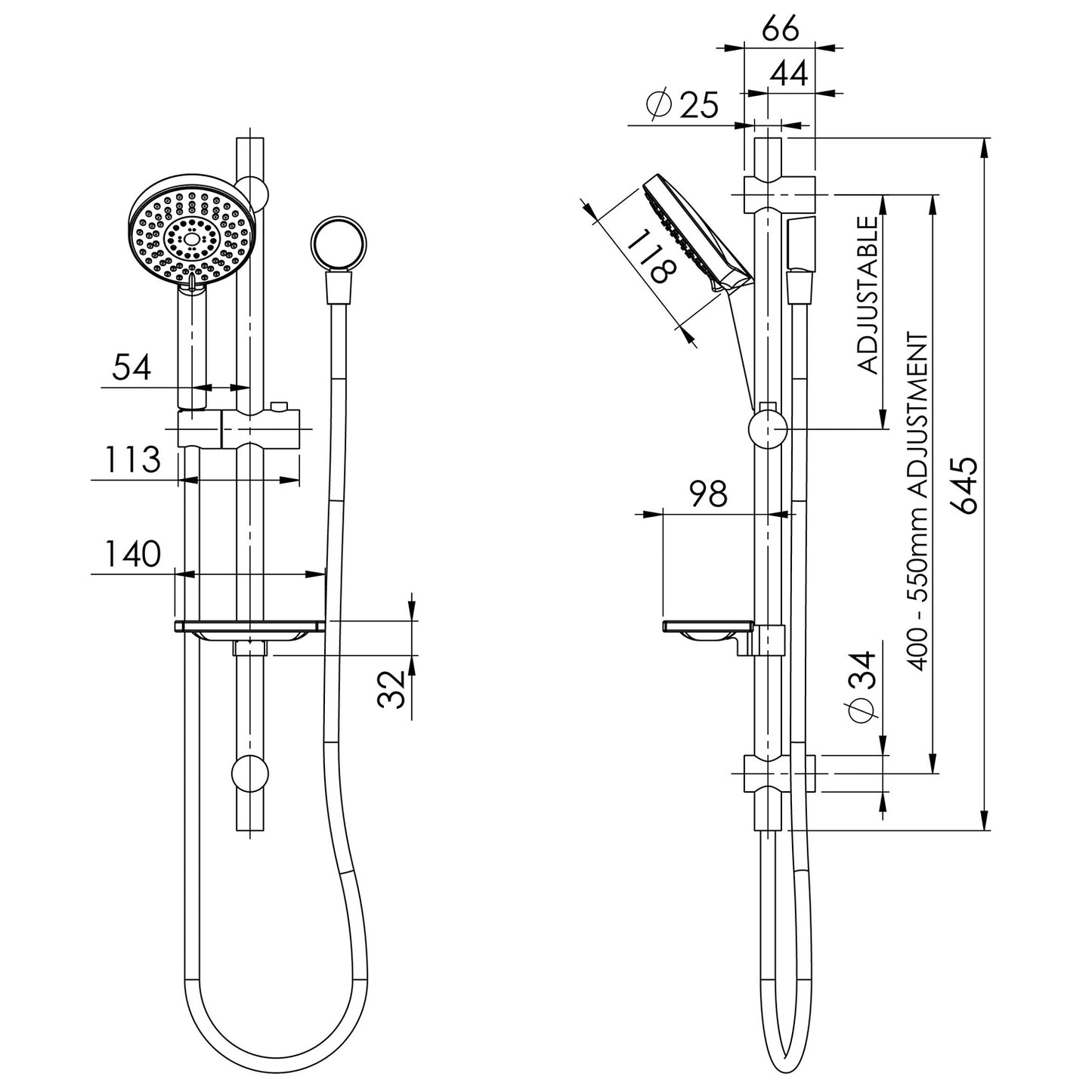 Vivid Rail Shower