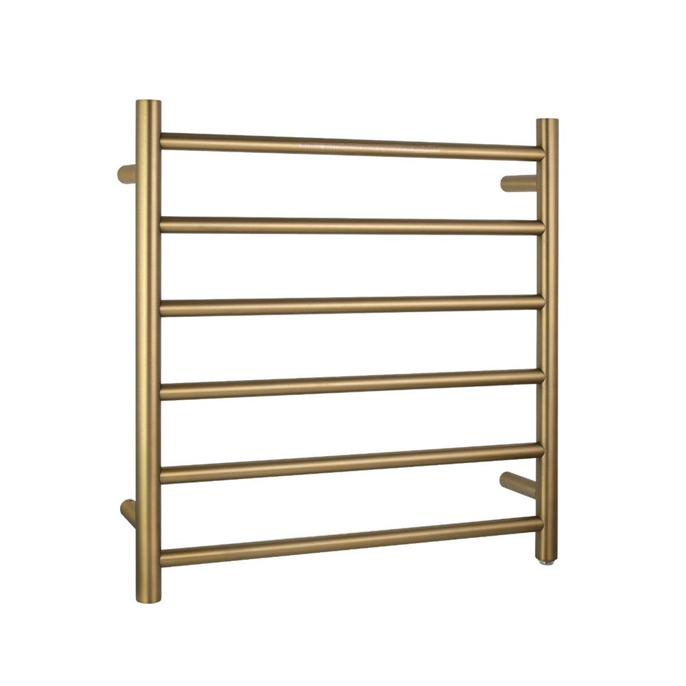 Brushed Yellow Gold Electric Heated Towel Rack 6 Bars