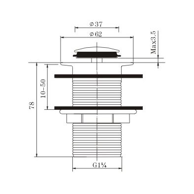 Brushed Brass Pop Up Waste No Overflow