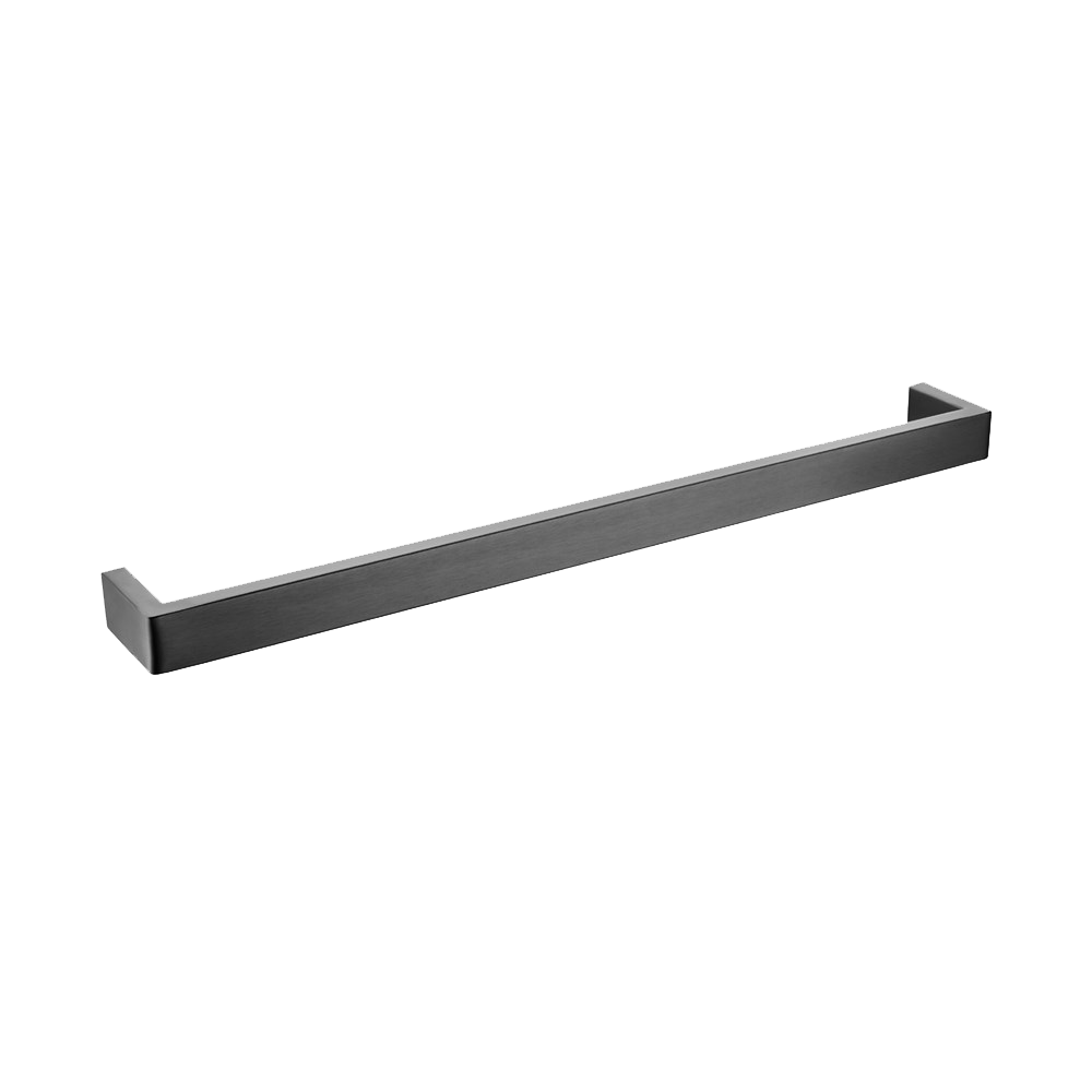 IVANO Series Square Gun Metal Grey Single Towel Rail 800mm