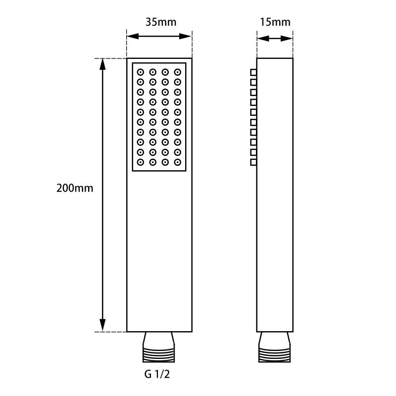 Norico Esperia Chrome Square Handheld Spray Head