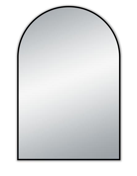 UNI-MATTE BLACK ARCH FRAMED MIRROR 600X900MM