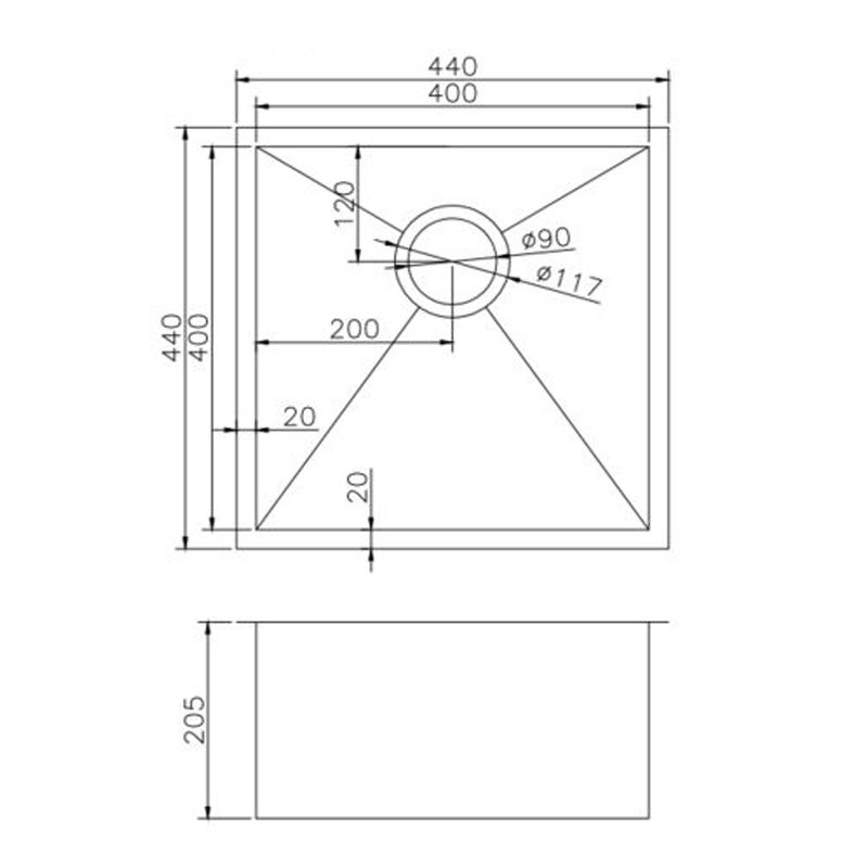304 Stainless Steel Black Hand-made Double Bowl Kitchen Sink(Round Edges) 770*450*215mm