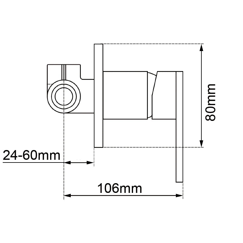 LUCID PIN Gun Metal Wall Mixer Trim Kit with 80mm Cover Plate - Trim Kit Only