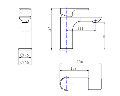VOG Series Gun Metal Basin Mixer Tap