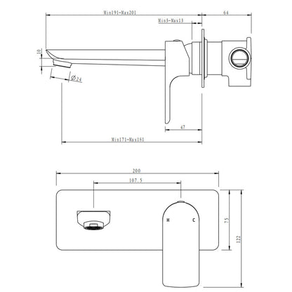 VOG Series Chrome Spout Mixer Trim Kit Only (match CLPS)
