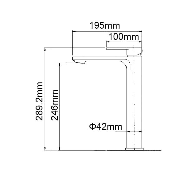 IVANO Series Square Brushed Brass Tall Basin Mixer