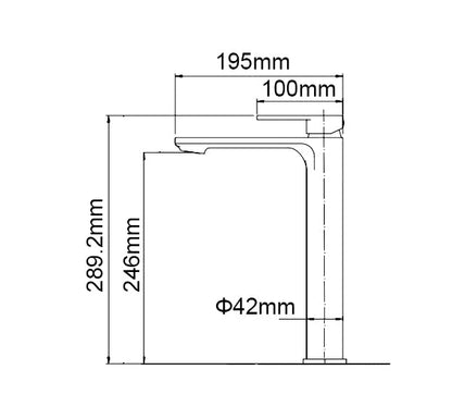 IVANO Series Square Brushed Brass Tall Basin Mixer
