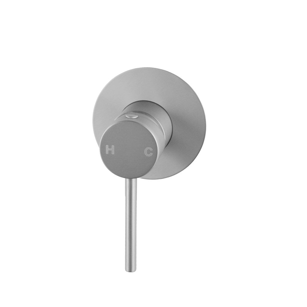 LUCID PIN Series Round Brushed Nickel 65mm Wall Mixer (Color Up)