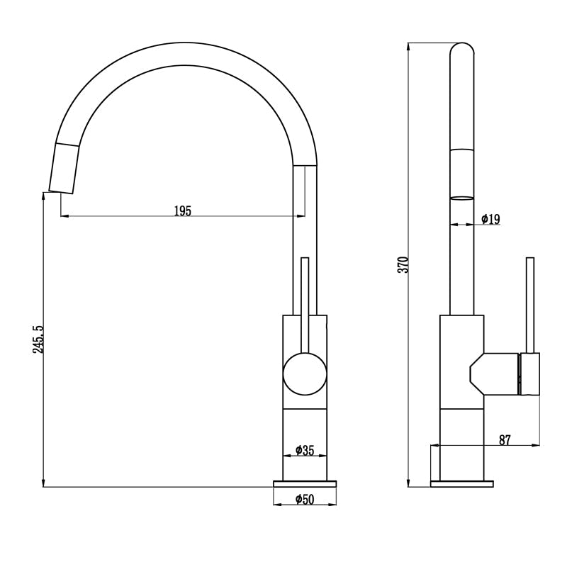 Brushed Brass Standard Kitchen Mixer