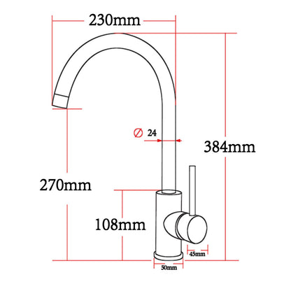 Light Brushed Brass Standard Kitchen Mixer