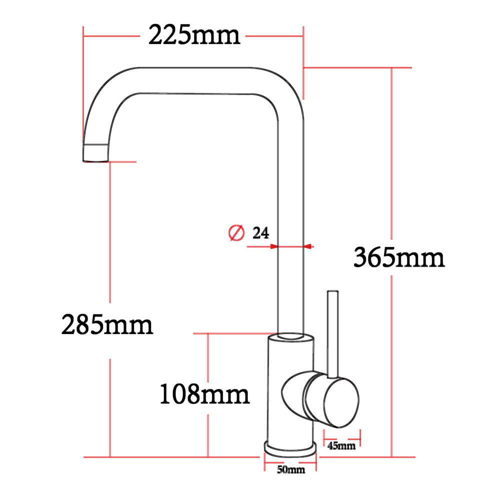 Electroplated Brass Chrome Swivel Spout Kitchen Mixer Tap