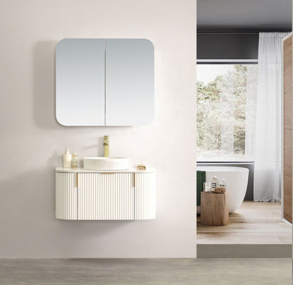 Carysil Forma 900MM Wall Hung White Side Drawer Vanities