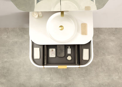 Carysil Forma 900MM Wall Hung White Side Drawer Vanities