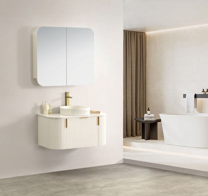 Carysil Forma 900MM Wall Hung White Side Drawer Vanities