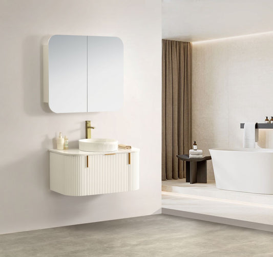 Carysil Forma 900MM Wall Hung White Side Drawer Vanities