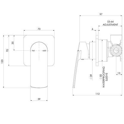 Mekko SwitchMix Shower / Wall Mixer Fit-Off Kit