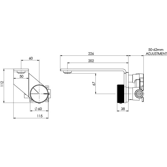 Axia Wall Basin / Bath Mixer Set 200mm