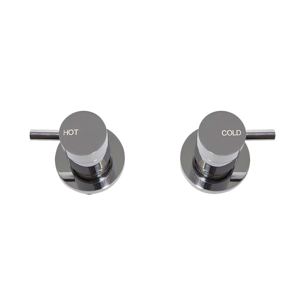 Spruce Lever 1/4 Turn C/Disc Wall Stops Set Chrome (Pr)